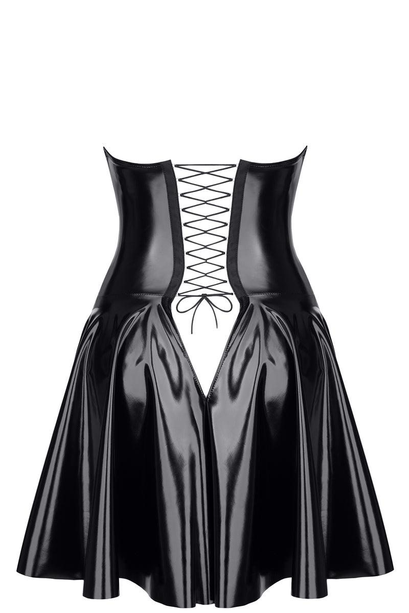 black vinyl mini dress TDJutta001 - 2XL-1