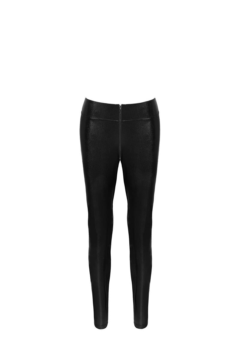 F274 Snake wet look leggings with zipper - 3XL-7