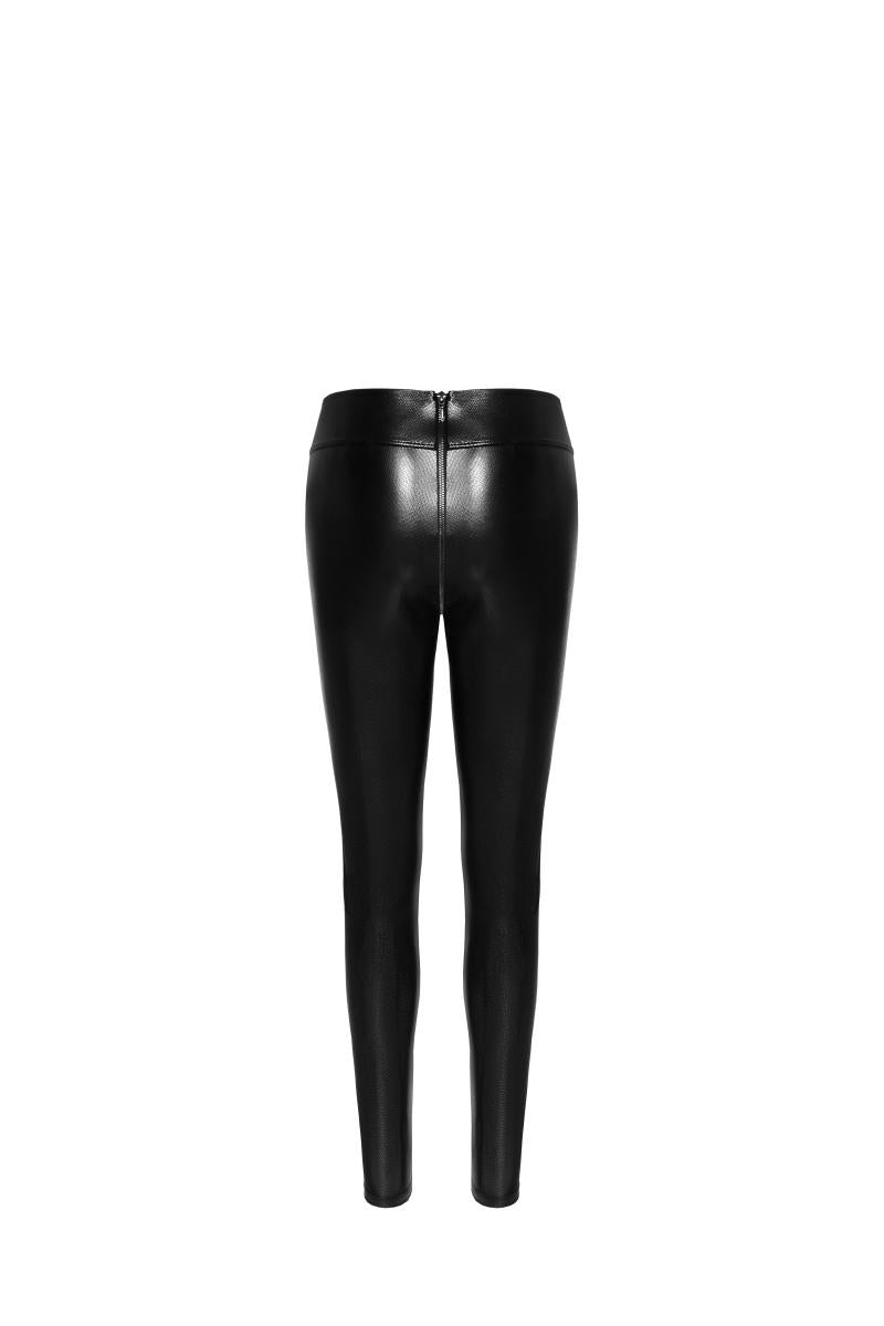 F274 Snake wet look leggings with zipper - 3XL-8