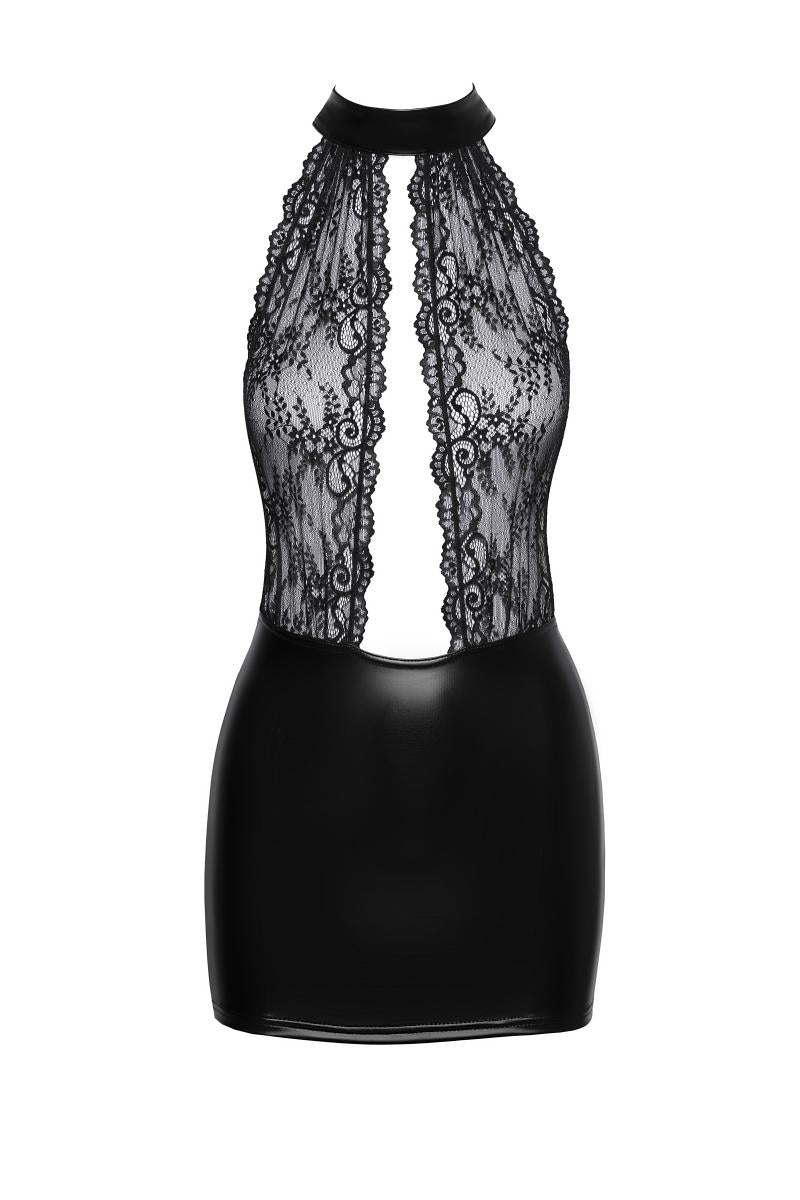F279 Short powerwetlook dress - 3XL-3