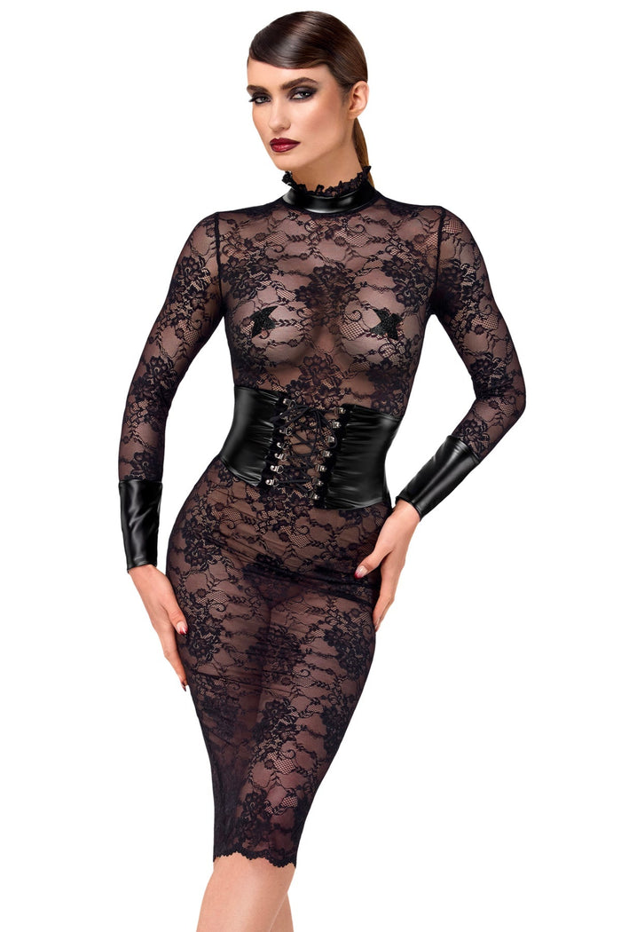 F375 Noirelle Lace Corset Midi dress - 3XL-2