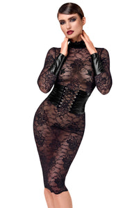 F375 Noirelle Lace Corset Midi dress - 3XL-4