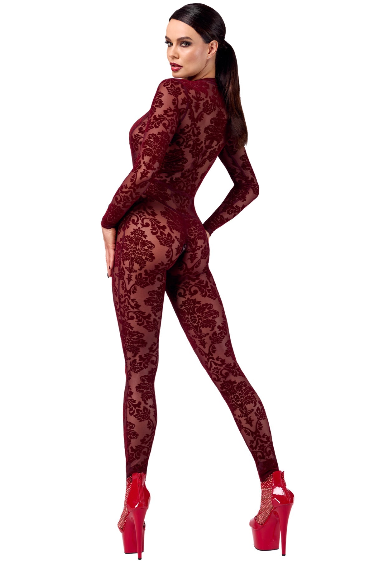 F382 Kink Royal Catsuit red - 3XL-3