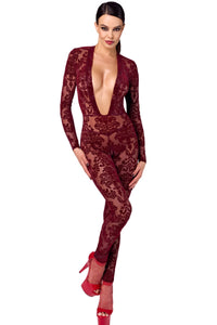 F382 Kink Royal Catsuit red - 3XL-4