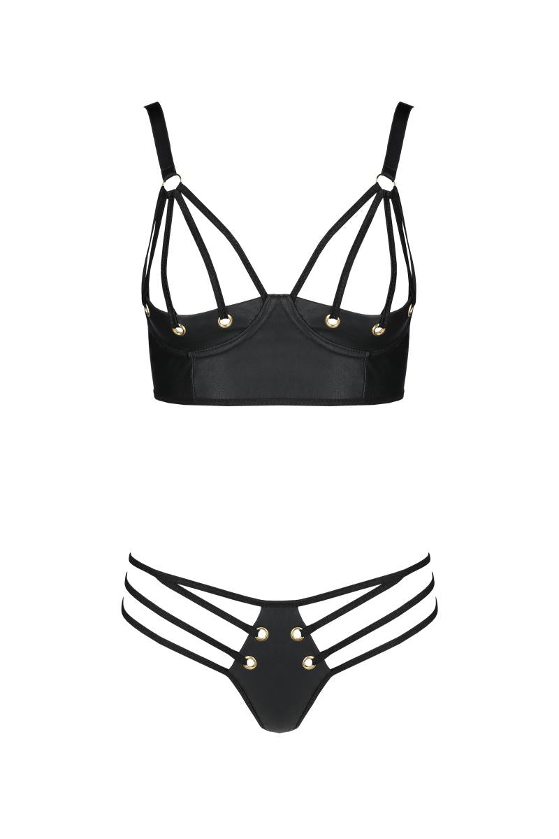 black faux leather Bikini PA596234 - 2XL/3XL-4