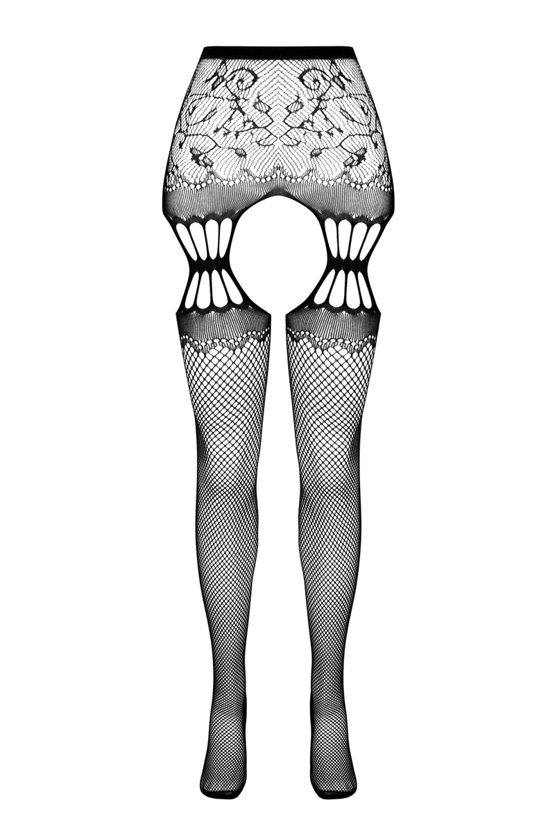 open tights S027 black - S/M-8